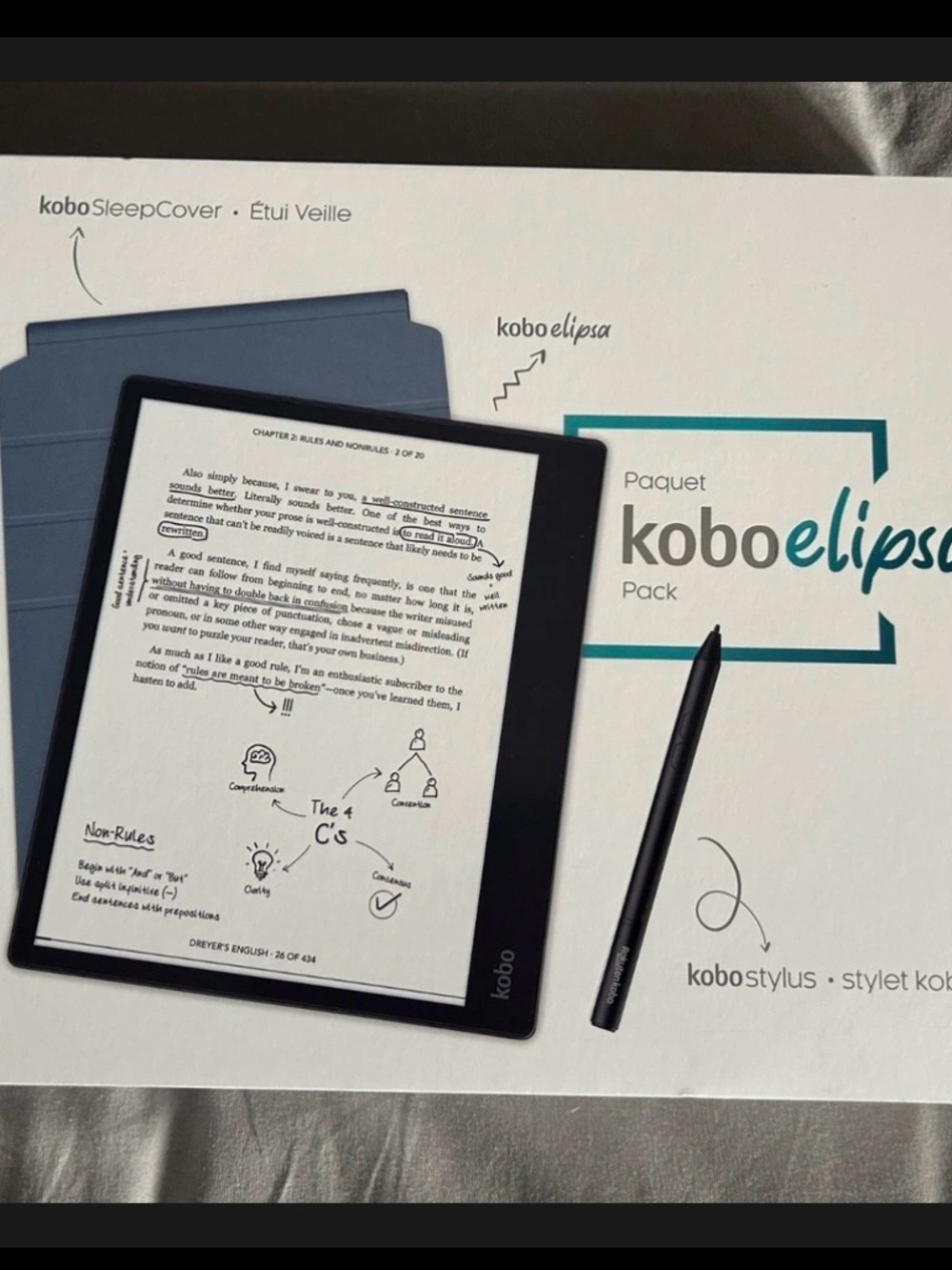 Kobo Elipsa eReader Pack with Stylus - Black